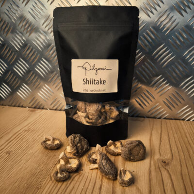 Shiitake (Lentinula edodes) getrocknet im Beutel