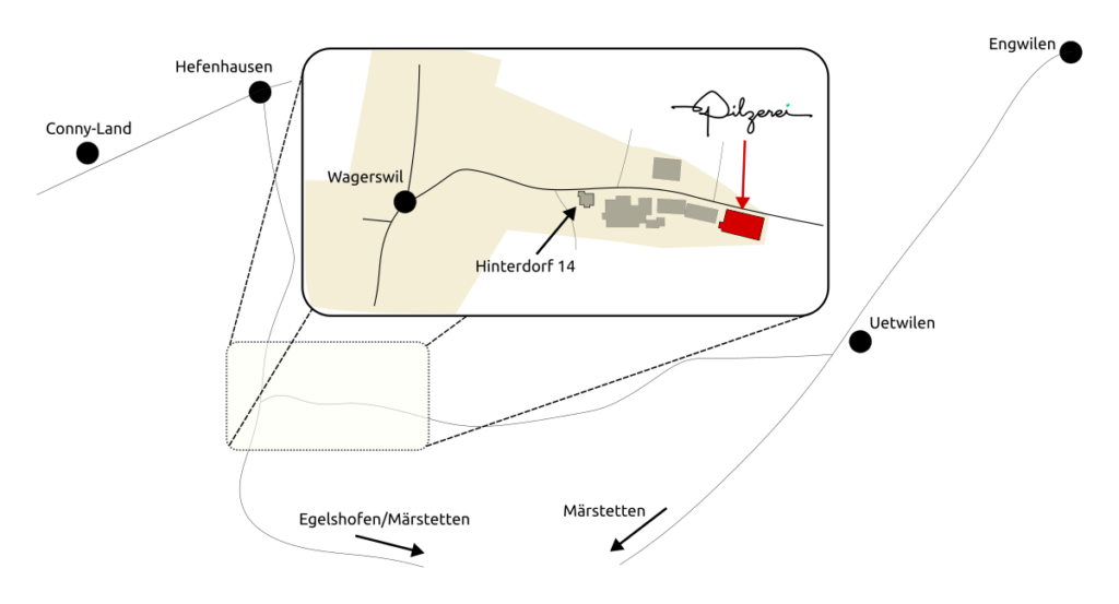 Anfahrt Pilzerei Wagerswil